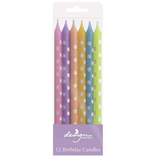 Design Design Light Polka Dots Birthday Candle Sticks Set